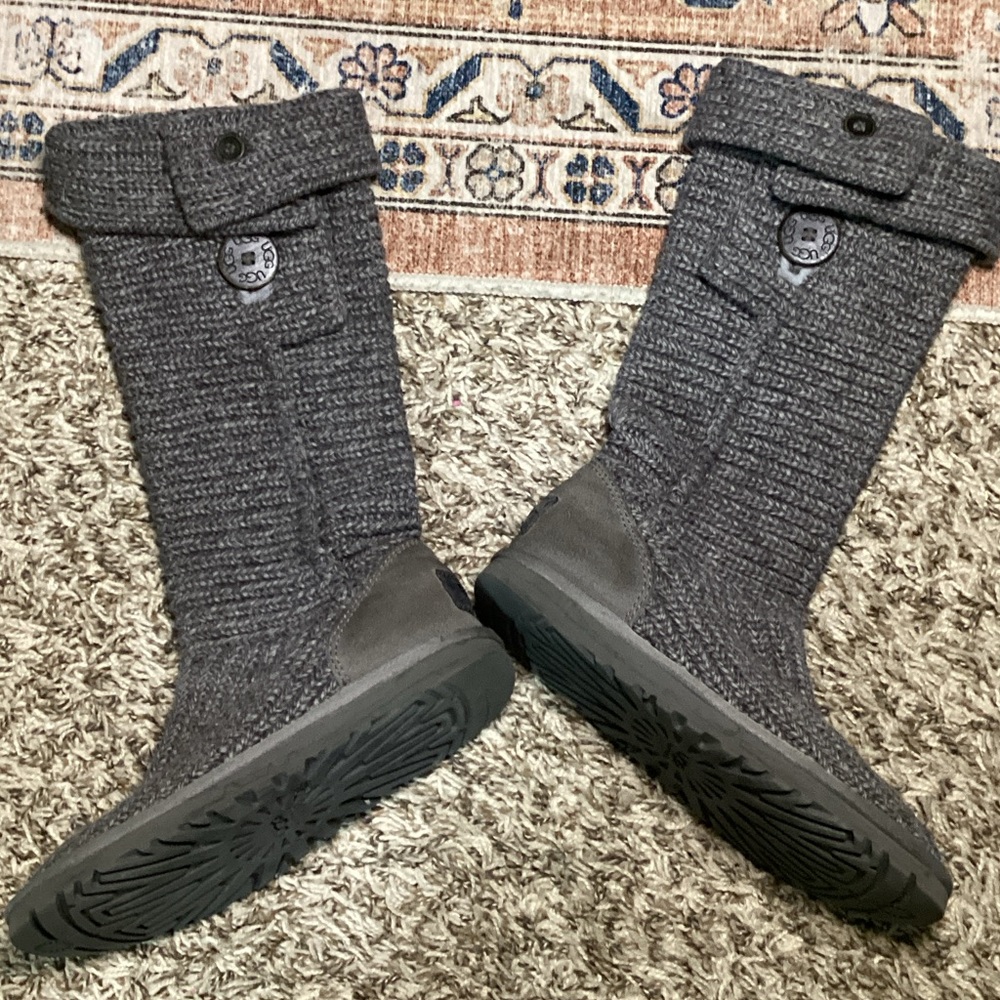 UGG Charcoal Knit Ankle Boots